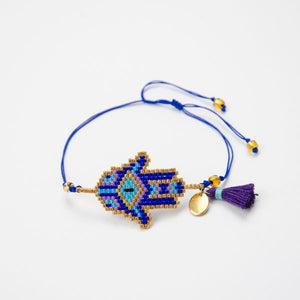 Hamsa Beaded Bracelet -Mini Tassel - BARUCH Style