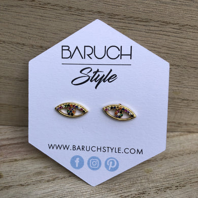 Multicolor Rhinestone Eye Earrings - BARUCH Style