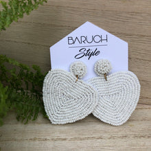 Beaded Heart Shaped Earrings - BARUCH Style