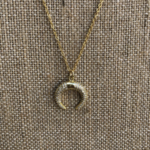 Zircon Crescent Moon Necklace - BARUCH Style