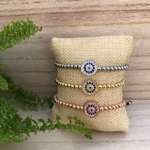 Gold Filled Beads Evil Eye Bracelet - BARUCH Style