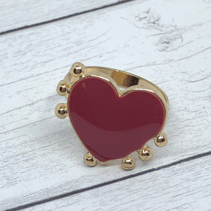 Heart Enamel Round Ring - BARUCH Style