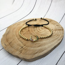 Gold Filled Beads Zircon Horn Crescent Bracelet - BARUCH Style