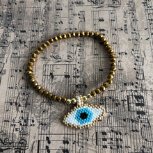 Oval Evil Eye Drop Beaded Bracelet - BARUCH Style